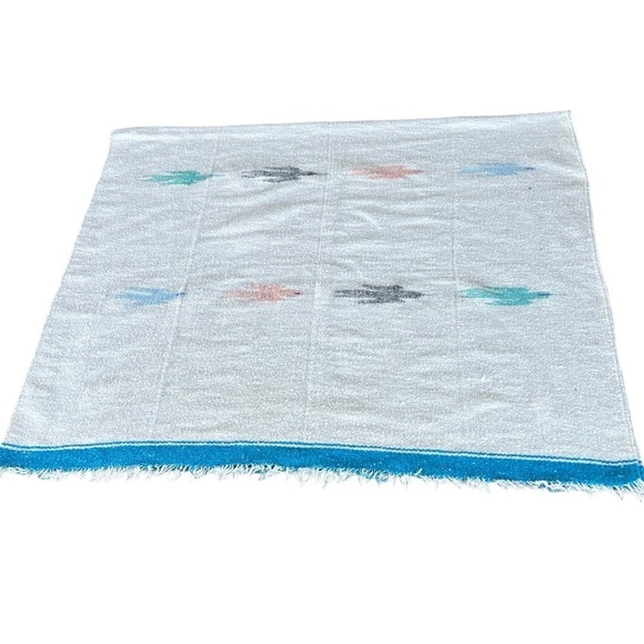 Serape Thunderbird in Flight Woven Blanket Rug Fringe Native American 47.5x80 - Picture 4 of 16